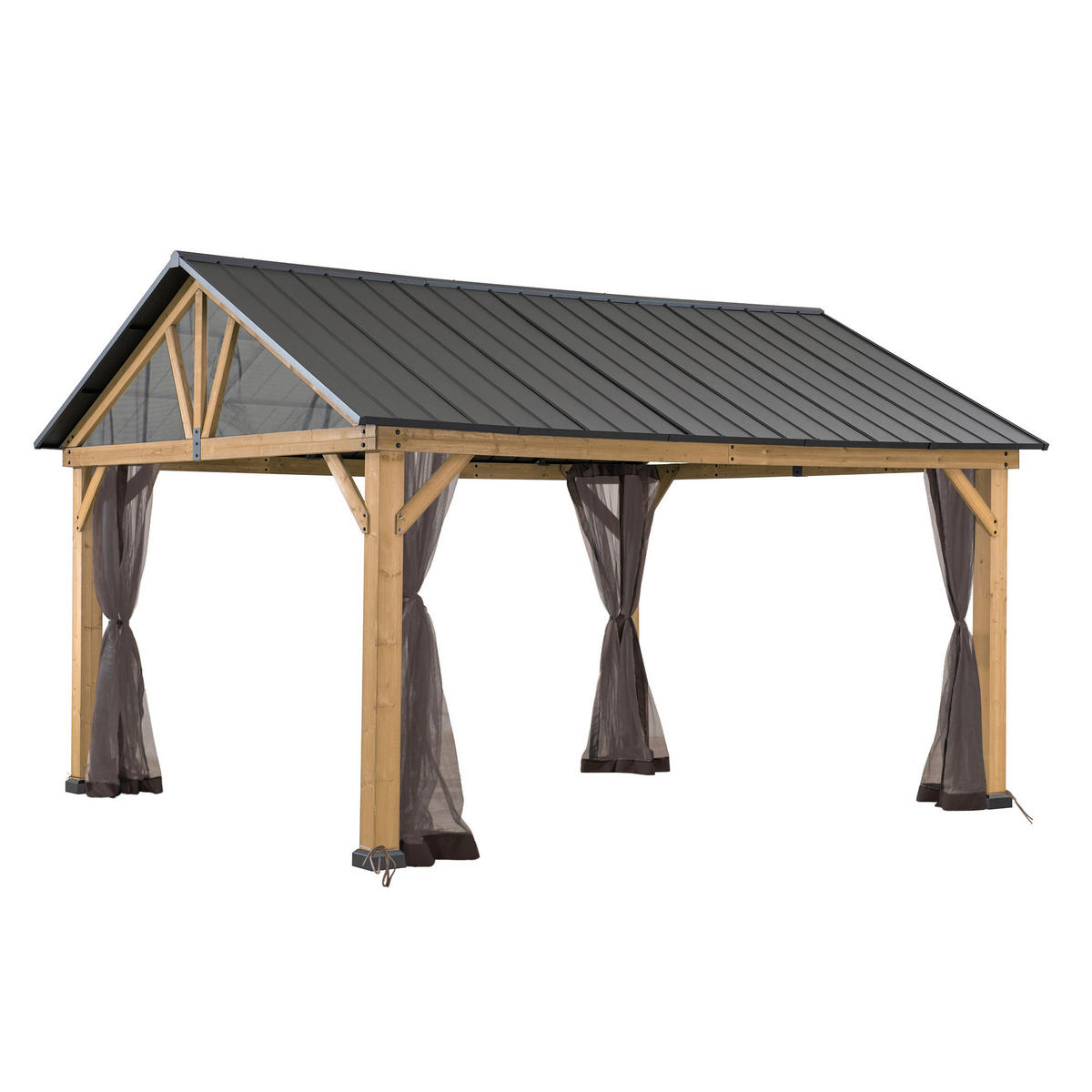 PAVILLON-SEITENTEIL   - Braun, Basics, Textil (320/220cm)