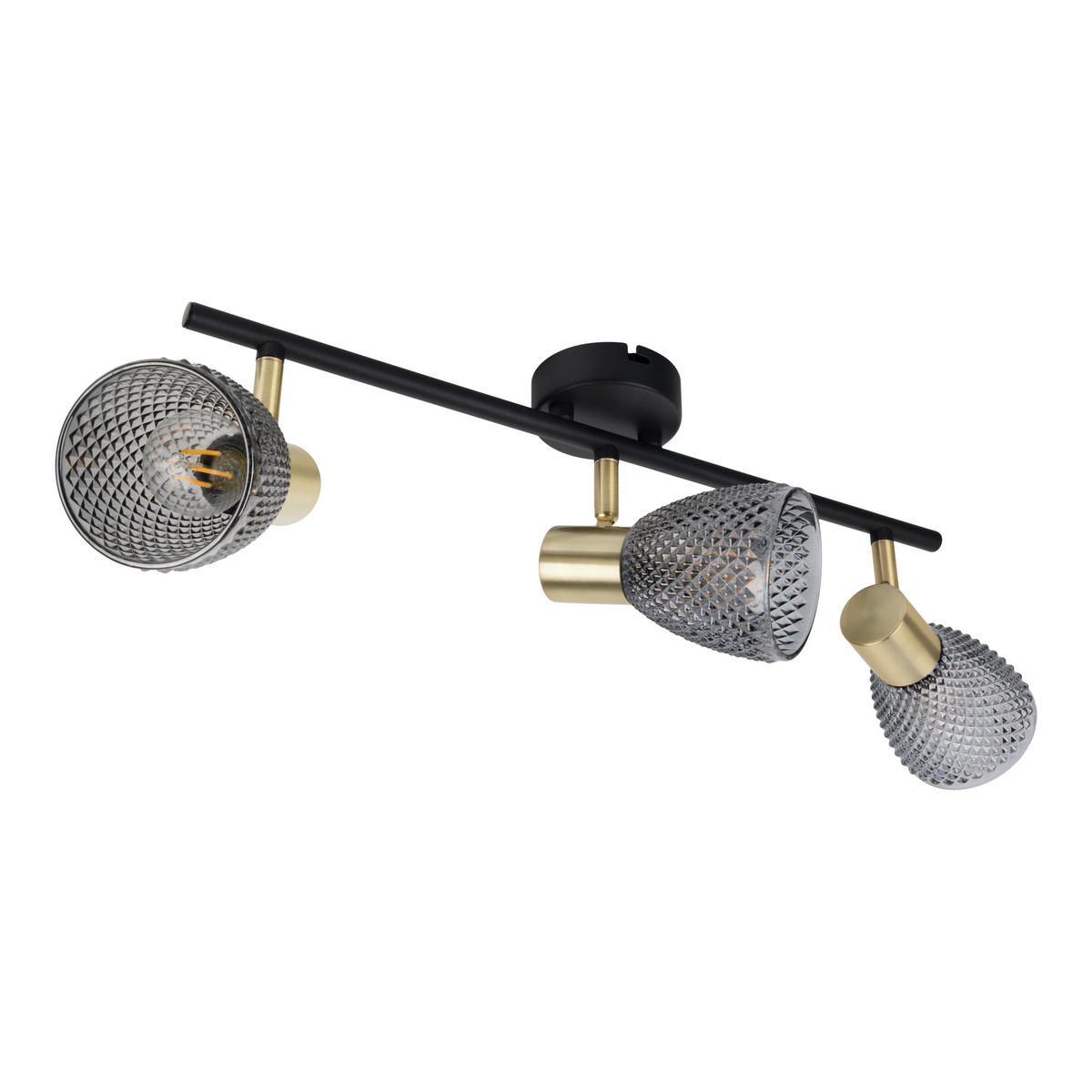 DECKENSTRAHLER 53,5/15/5 cm   - Schwarz, LIFESTYLE, Glas/Metall (53,5/15/5cm) - Näve