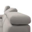 ECKSOFA in Velours Sandfarben  - Sandfarben/Schwarz, Design, Textil/Metall (295/187cm) - Novel