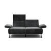2-SITZER-SOFA in Samt Anthrazit  - Anthrazit/Schwarz, Design, Textil/Metall (164-194/85/86-94cm) - SENSOO