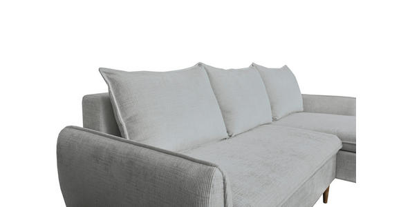 ECKSOFA Grau Chenille - Buchefarben/Grau, KONVENTIONELL, Holz/Textil (244/163cm) - Carryhome
