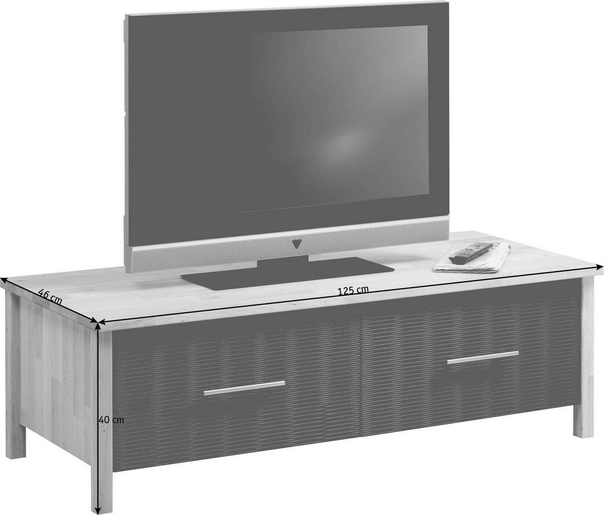 TV-ELEMENT 125/40/46 cm  - Chromfarben/Erlefarben, Natur, Holz/Metall (125/40/46cm) - Linea Natura