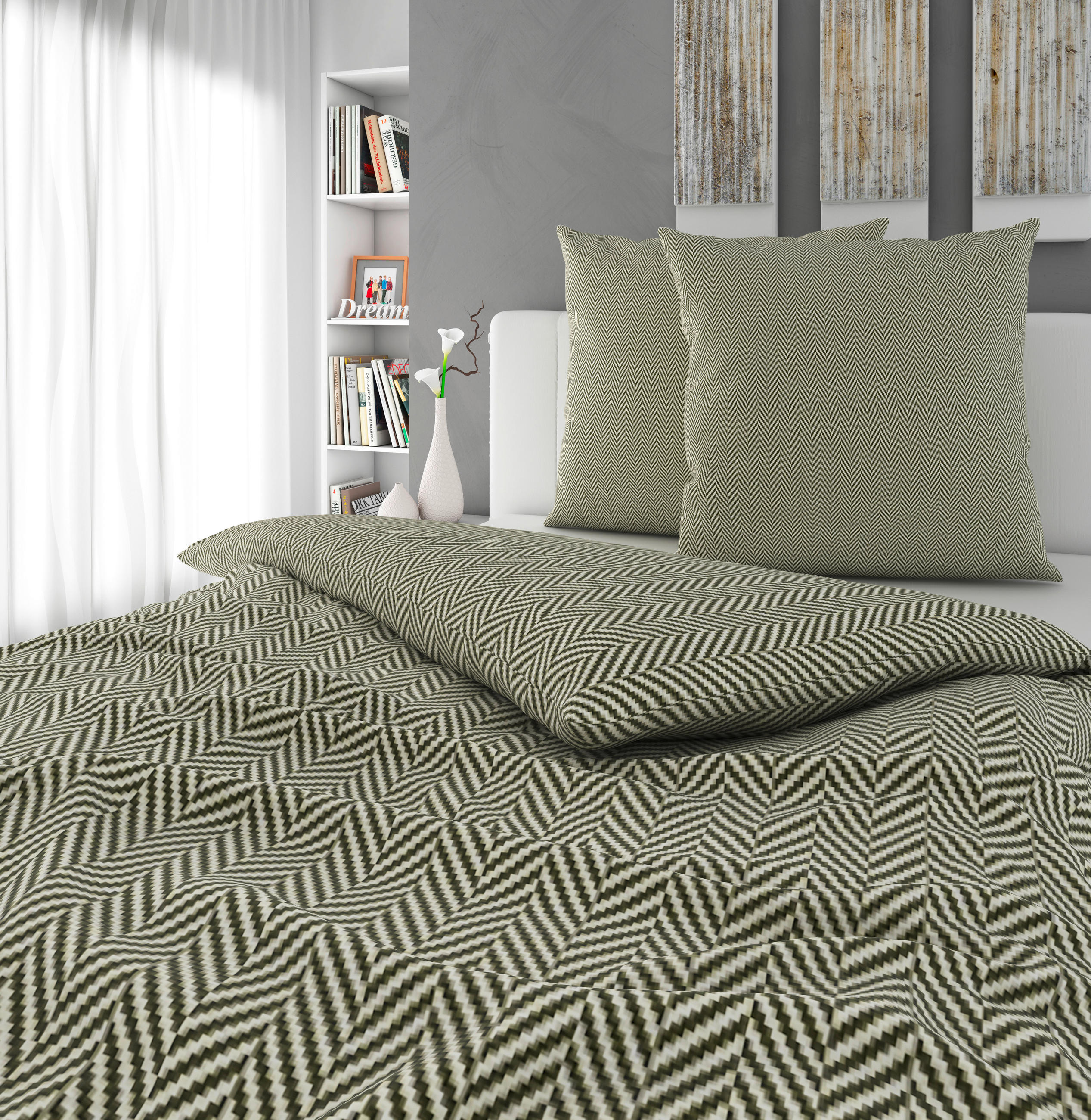 BETTWÄSCHE Flanell 200/200 cm  - Grün, Textil (200/200cm) - Novel