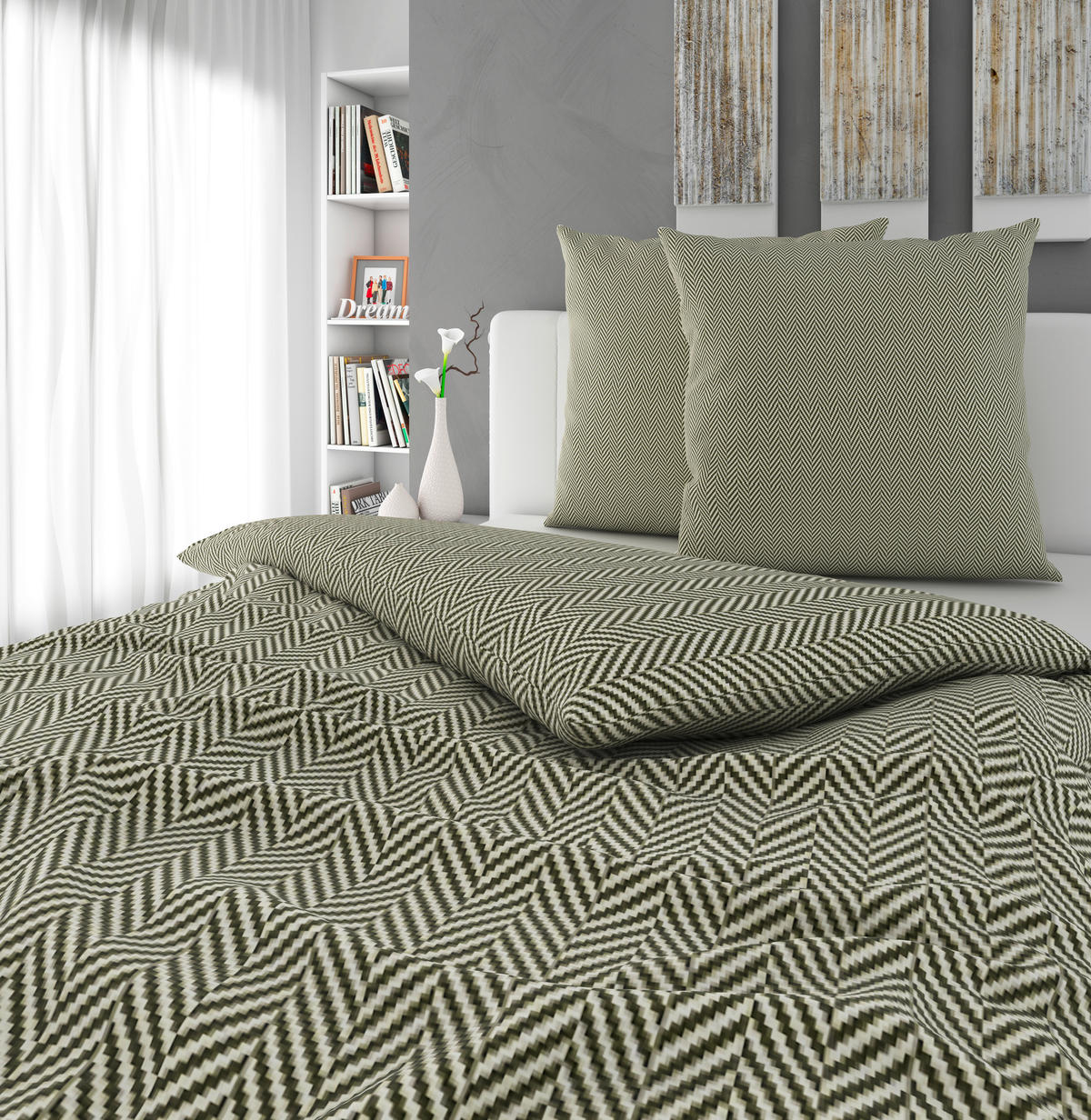 BETTWÄSCHE Flanell 200/200 cm  - Grün, Textil (200/200cm) - Novel