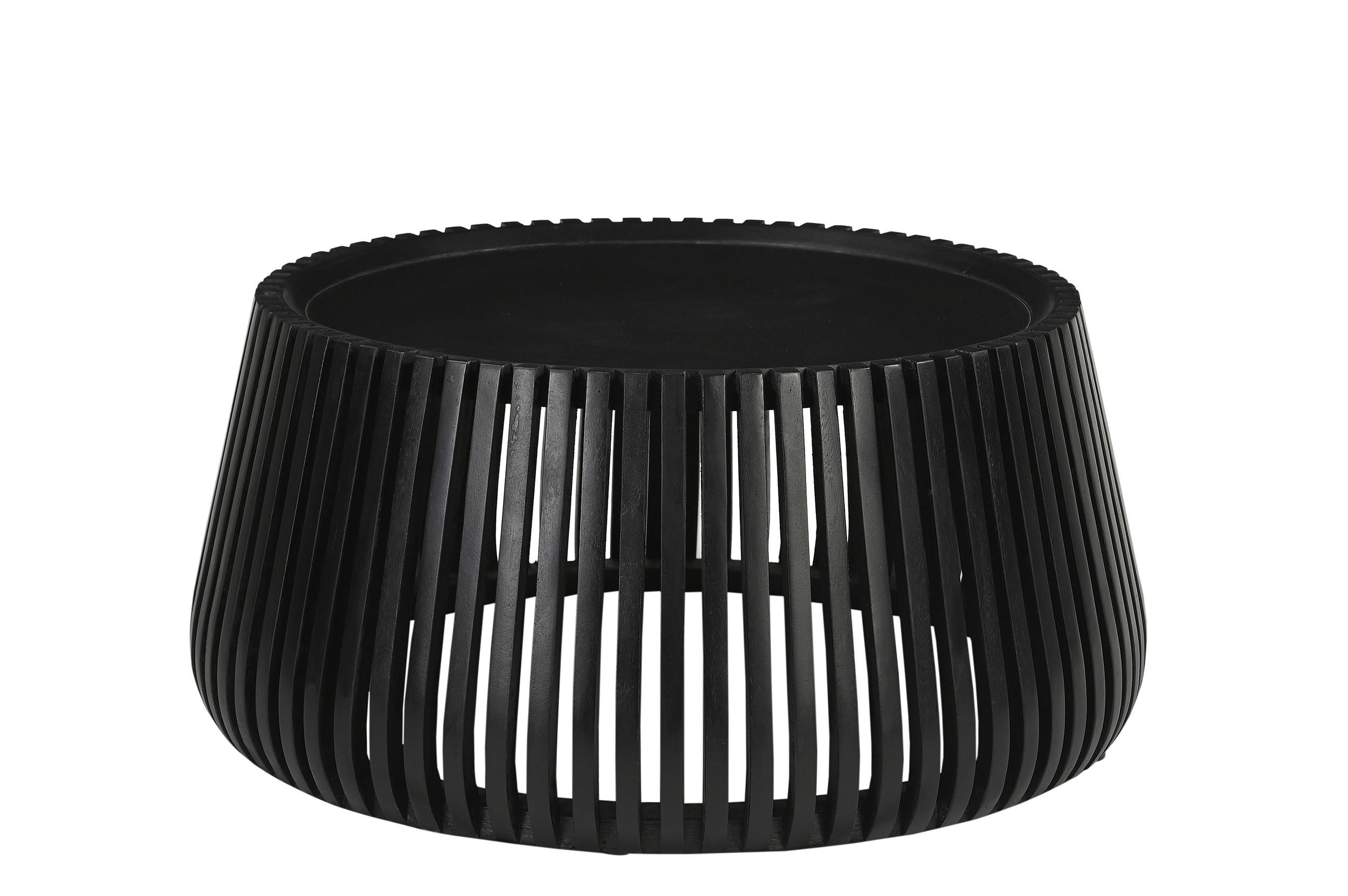 COUCHTISCH Mangoholz massiv 80/80/36 cm rund Schwarz  - Schwarz, Design, Holz (80/80/36cm) - MID.YOU