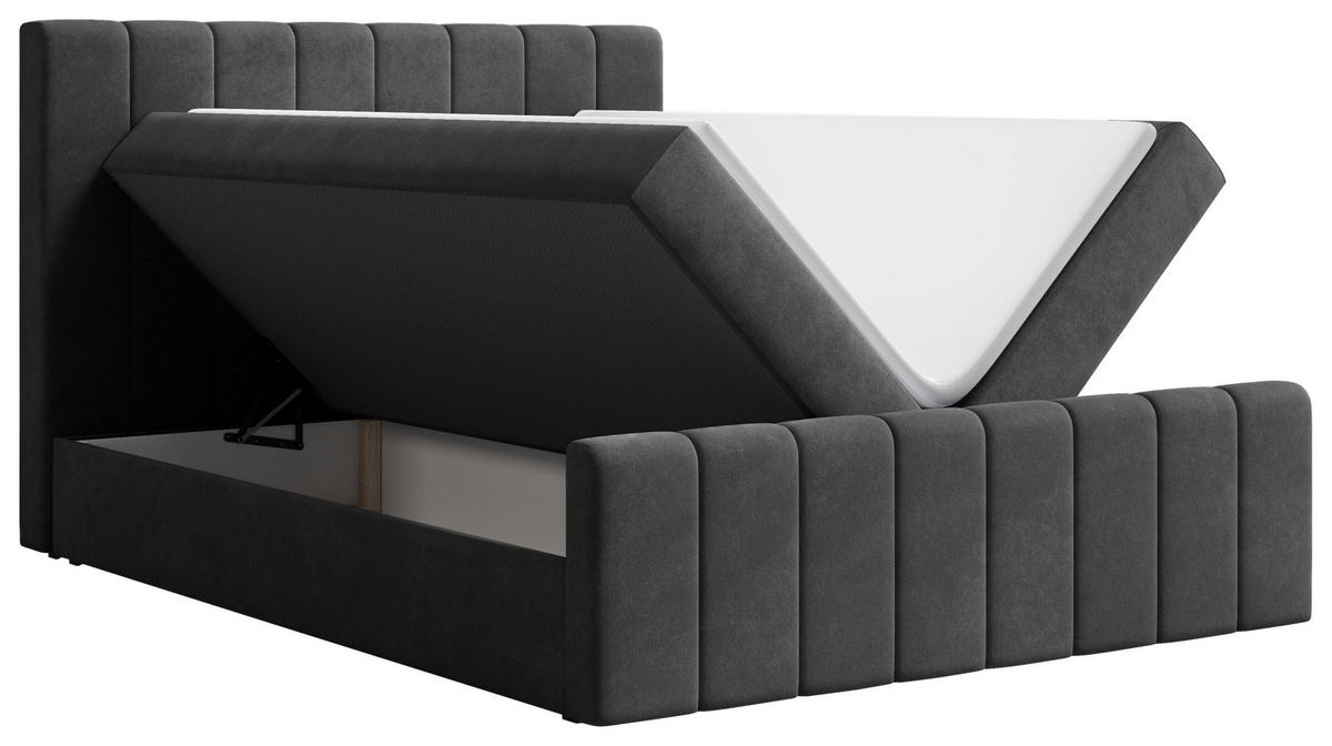 BOXBETT 180/200 cm  in Schwarz  - Schwarz, MODERN, Holz/Kunststoff (180/200cm) - MID.YOU