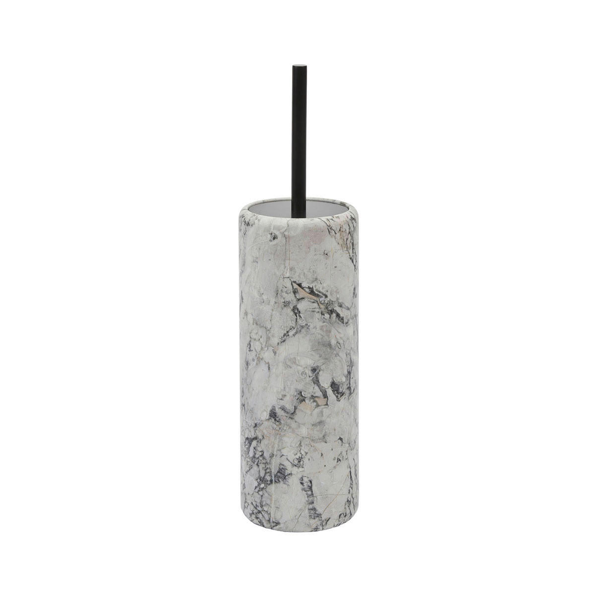 WC-BÜRSTENHALTER - Schwarz/Weiß, Basics, Stein (9.5/38.5cm) - Aquanova