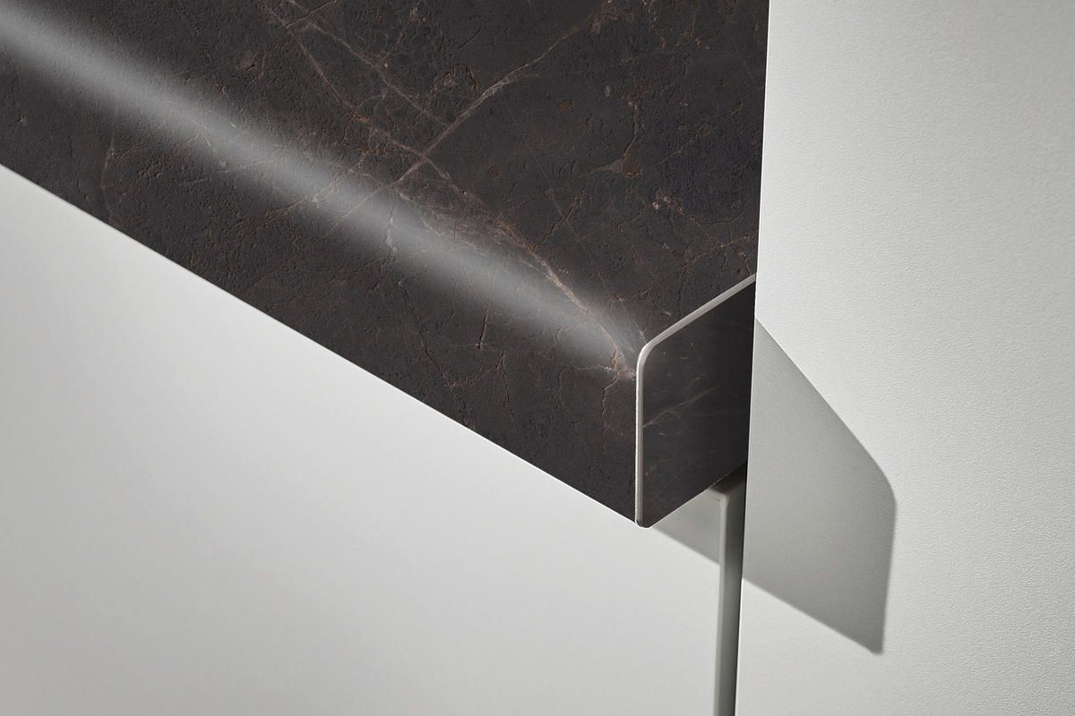 KÜCHENBLOCK 180 cm   in Graphitfarben, Hellgrau  - Dunkelgrau/Hellgrau, Design, Holzwerkstoff/Metall (180cm) - Pino