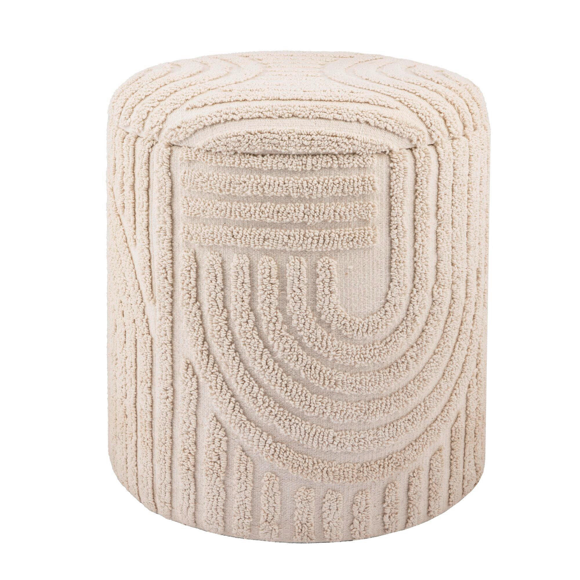 HOCKER in Textil Beige  - Beige, Basics, Textil (40/45/40cm) - Livetastic