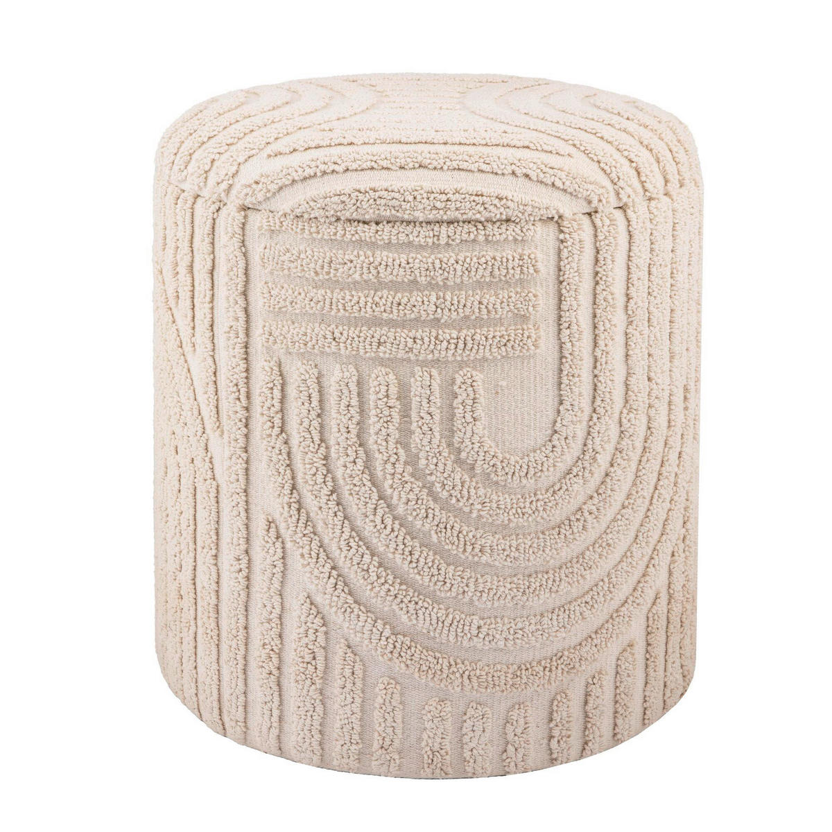 HOCKER in Textil Beige  - Beige, Basics, Textil (40/45/40cm) - Livetastic