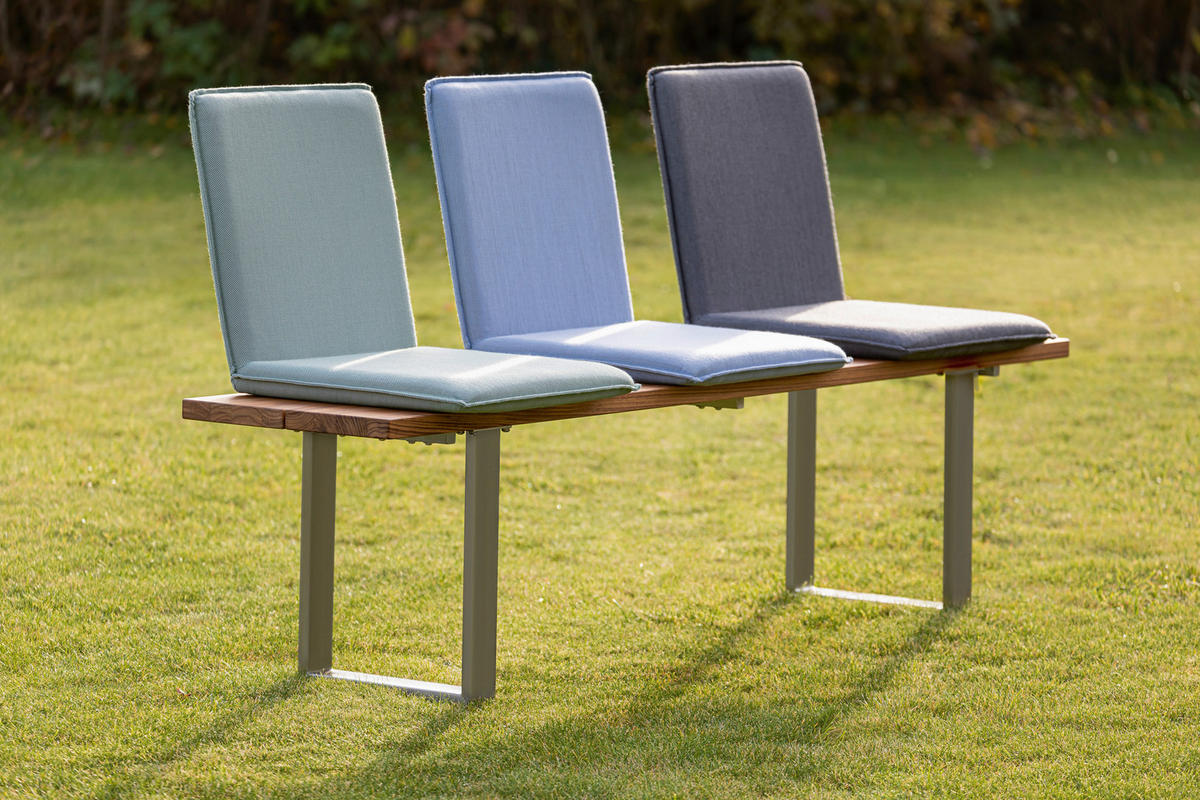 GARTENBANK 180/46/40 cm  in Teakfarben  - Edelstahlfarben/Teakfarben, Design, Holz/Metall (180/46/40cm)