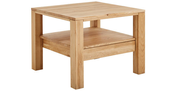 COUCHTISCH Wildeiche massiv 75/75/58 cm quadratisch Eichefarben  - Eichefarben, Natur, Holz (75/75/58cm) - Linea Natura