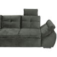 ECKSOFA in Mikrovelours Dunkelgrün  - Dunkelgrün/Schwarz, KONVENTIONELL, Kunststoff/Textil (217/265cm) - Carryhome