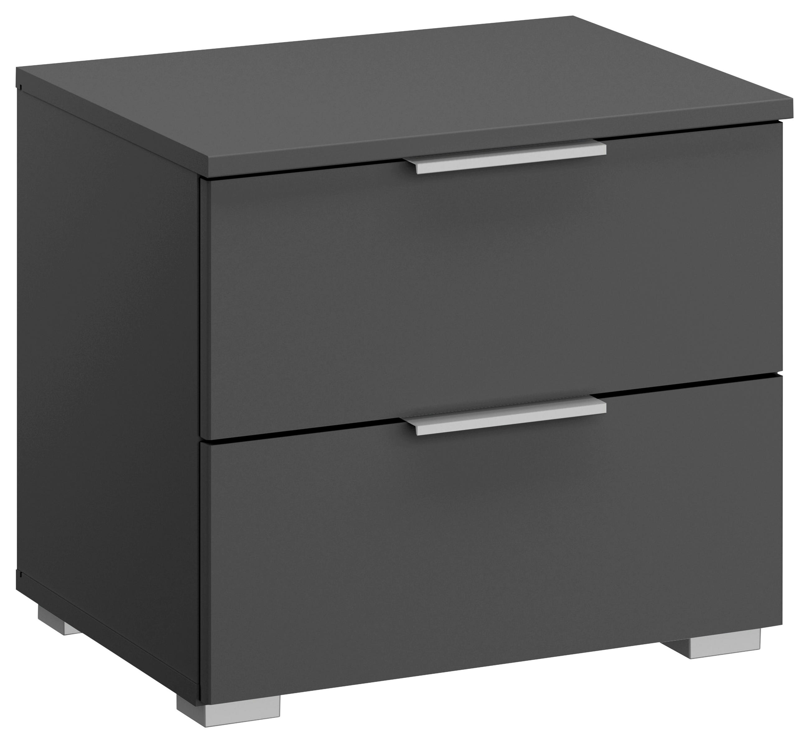 NOČNA OMARICA, siva  - siva/barve aluminija, Moderno, leseni material (47/43/42cm) - Rauch Möbel
