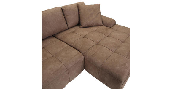 ECKSOFA Braun Lederlook  - Schwarz/Braun, KONVENTIONELL, Kunststoff/Textil (286/195cm) - Ambia Home