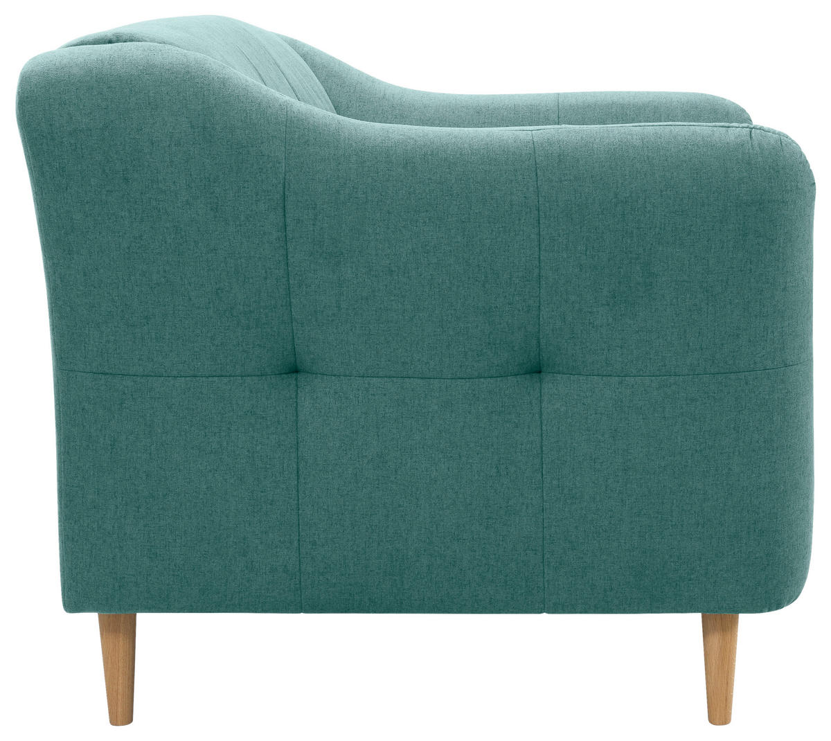 SESSEL in Flachgewebe Türkis  - Türkis/Eichefarben, Design, Holz/Textil (108/82/90cm) - Livetastic