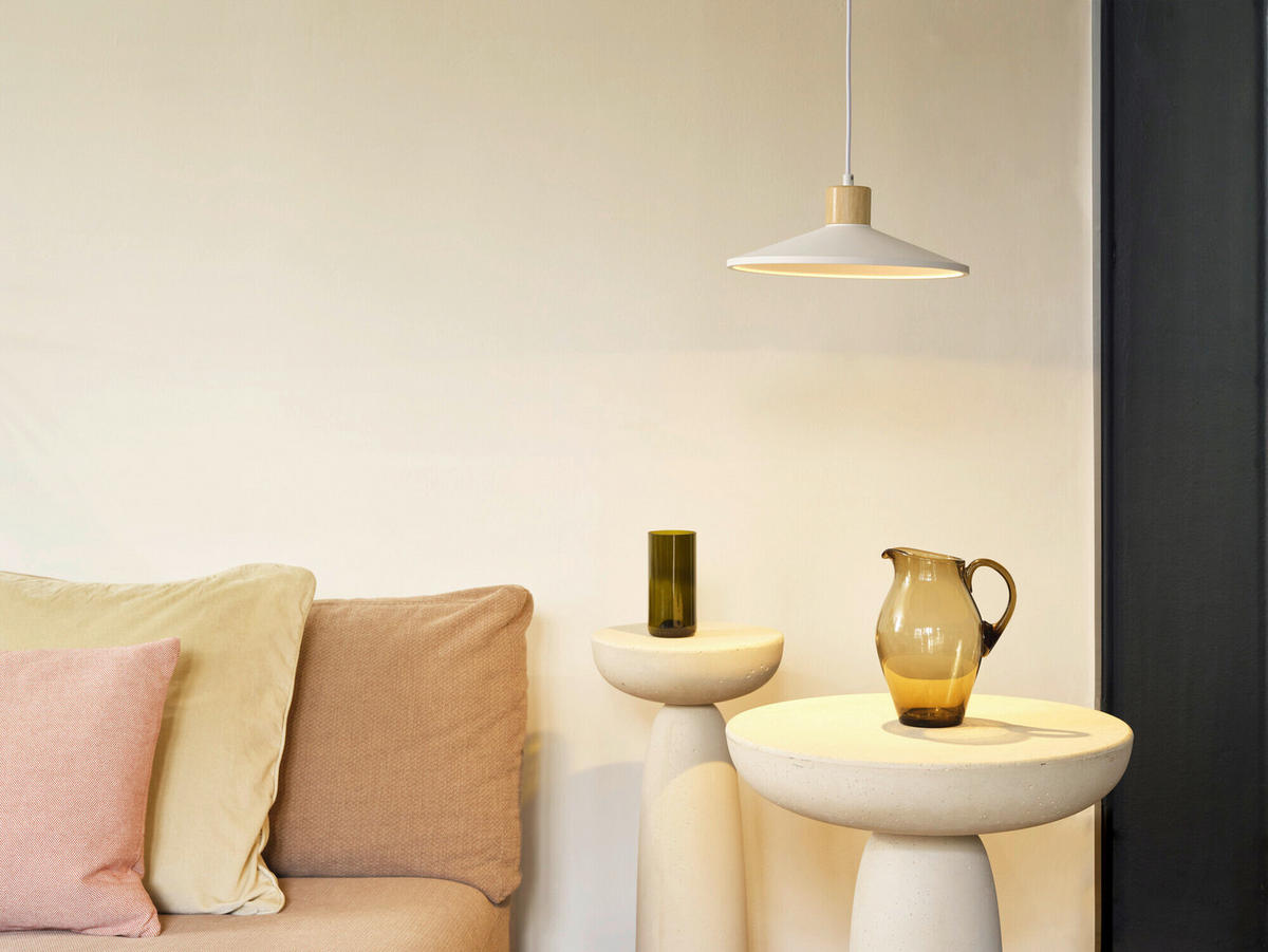 HÄNGELEUCHTE 32/116.5 cm  - Basics, Holz/Stein (32/116.5cm) - Osram