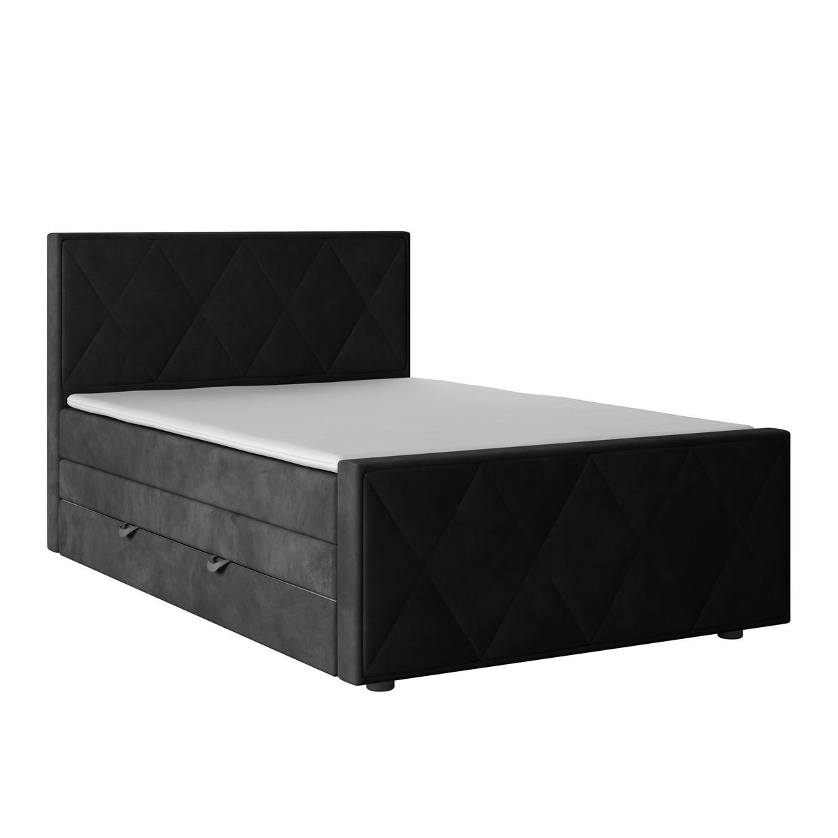 BOXSPRINGBETT 140/200 cm  in Schwarz  - Schwarz, MODERN, Holz/Kunststoff (140/200cm) - MID.YOU