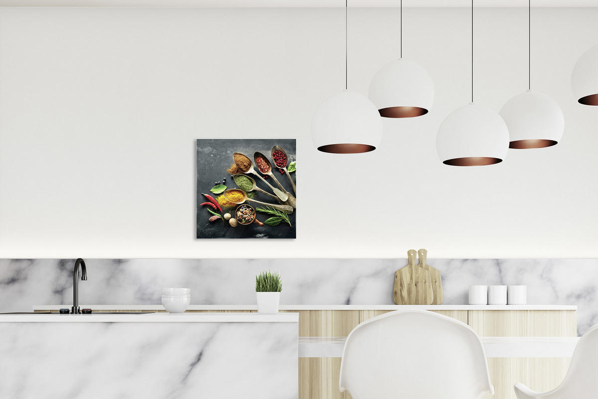 GLASBILD Gewürze  - Multicolor, LIFESTYLE, Glas (30/30cm) - Euroart