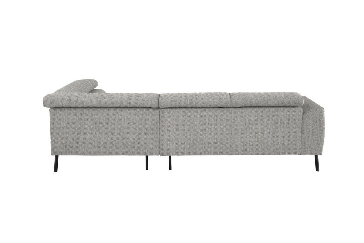 ECKSOFA in Webstoff Beige  - Beige/Schwarz, Design, Textil/Metall (280/205cm) - MID.YOU