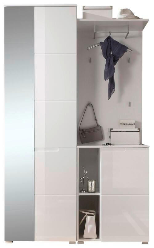 GARDEROBE 3-teilig  in 120/198/40 cm  - Weiß, Basics, Glas/Holzwerkstoff (120/198/40cm) - Xora