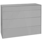 SIDEBOARD Imola  in 121/89/42 cm  - Hellgrau/Schwarz, Design, Glas/Holzwerkstoff (121/89/42cm) - Novel
