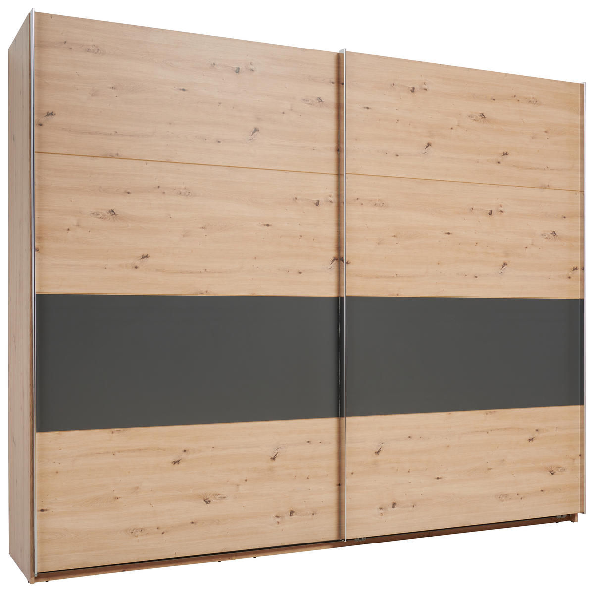 SCHWEBETÜRENSCHRANK Graphitfarben, Weiss, Eiche Artisan  - Chromfarben/Weiss, Konventionell, Holzwerkstoff/Metall (270/225/64cm) - home24