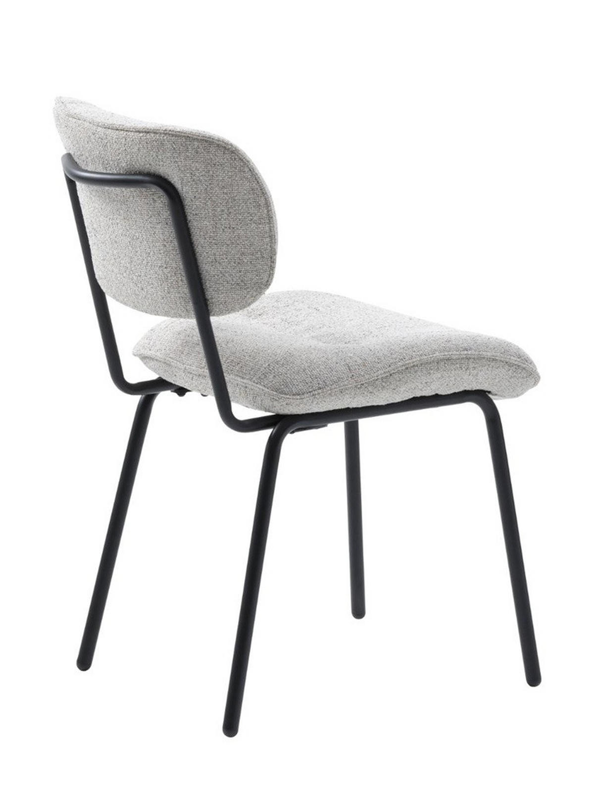 STOL 2 styck  bouclé  cremefärgad  - svart/cremefärgad, Modern, metall/textil (50/98/50cm) - Niels Andersson