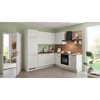 ECKKÜCHE 245/160 cm  in Eichefarben, Magnolie  - Edelstahlfarben/Eichefarben, Design, Holzwerkstoff/Metall (245/160cm) - Celina