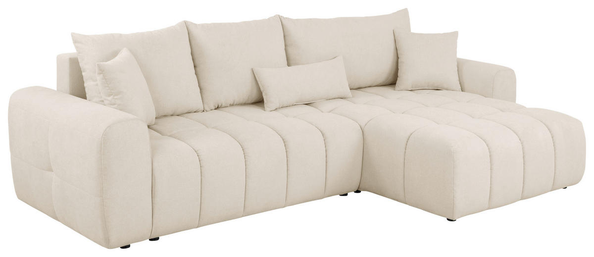 ECKSOFA in Velours Beige  - Beige/Schwarz, Konventionell, Kunststoff/Textil (298/168cm) - Carryhome