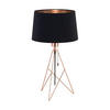 BORDSLAMPA Camporale 30/56 cm   - svart/kopparfärgad, Basics, metall/textil (30/56cm) - Eglo