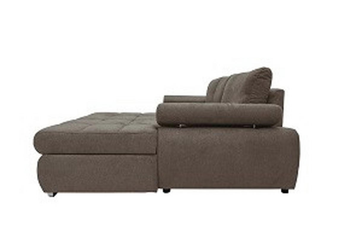 ECKSOFA Anthrazit Flachgewebe Rückenkissen, Bettkasten, Schlaffunktion, Rücken echt, Armteilverstellung  - Chromfarben/Anthrazit, Design, Kunststoff/Textil (294/173cm) - Carryhome
