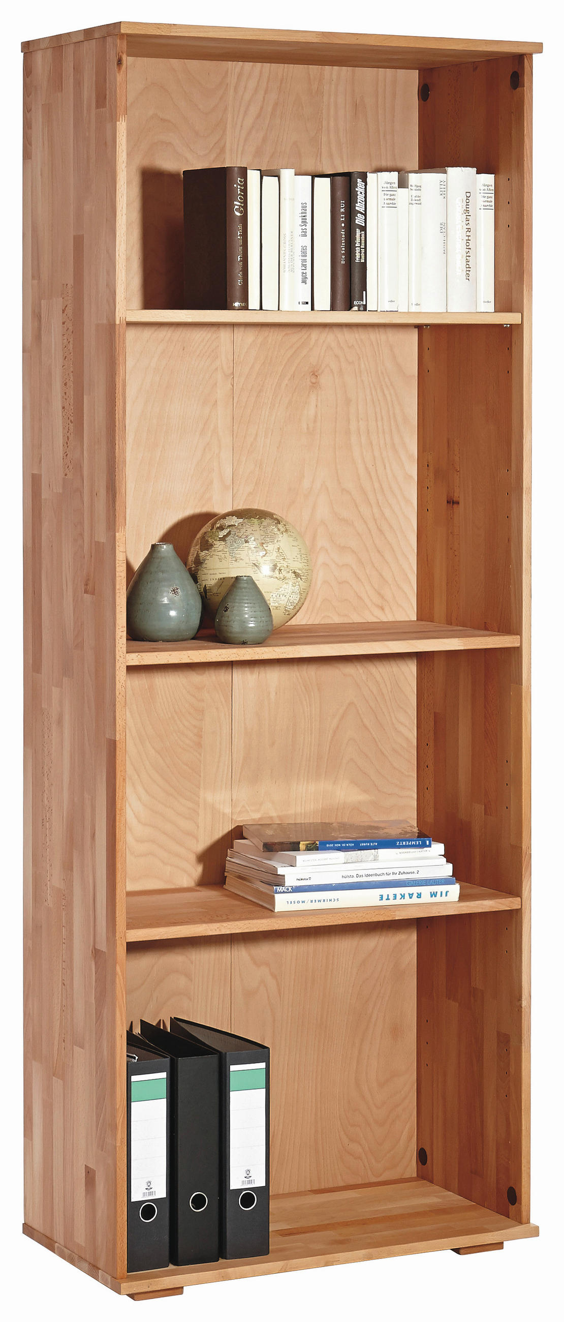 AKTENREGAL Kernbuche massiv Kernbuche  - Buchefarben/Kernbuche, Design, Holz (73/189/38cm) - Carryhome