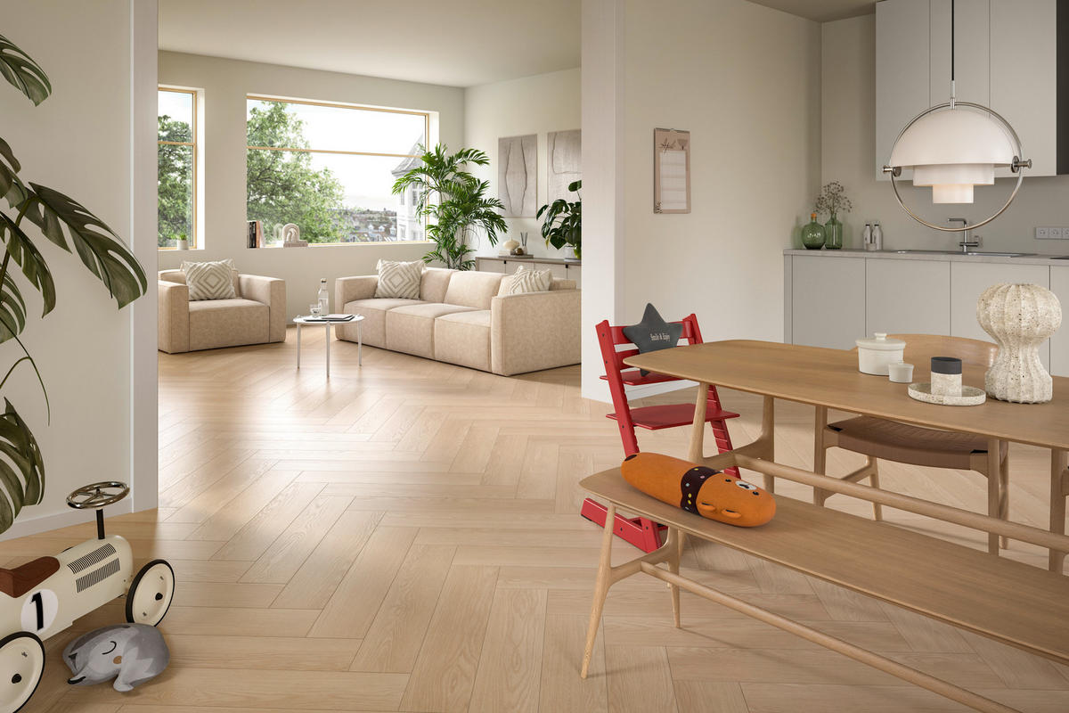 LAMINATBODEN Baronia Eiche EGGER Nature Sense Herringbone  per  m² - Hellbraun/Eichefarben, KONVENTIONELL, Holzwerkstoff (84/16.8/0.8cm) - Egger Holzwerkstoffe