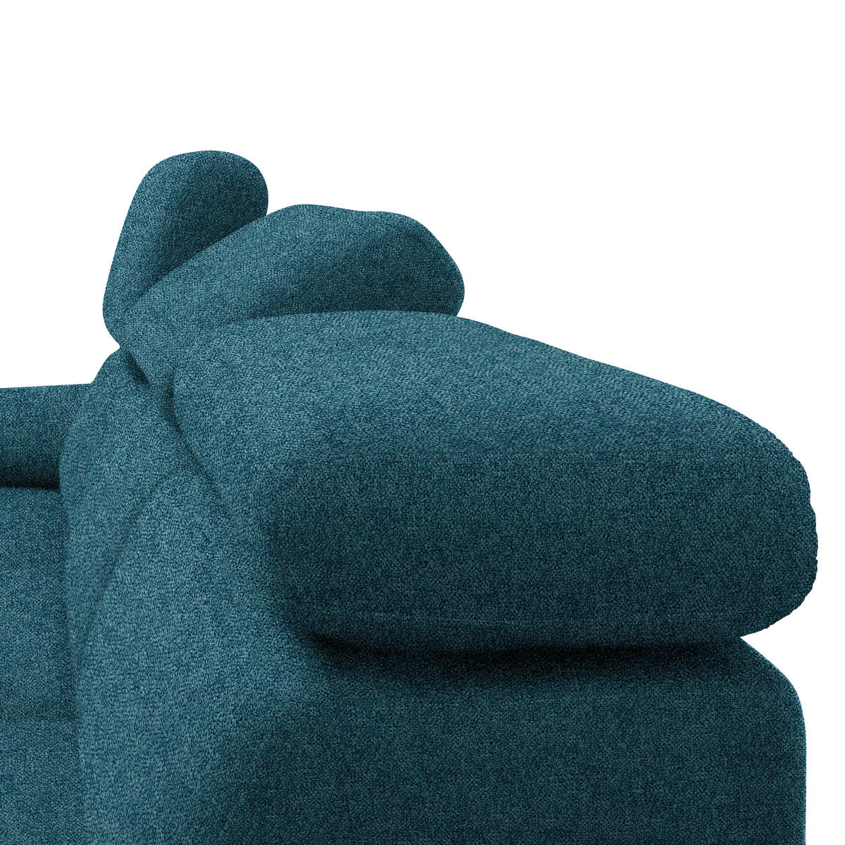 ECKSOFA in Velours Petrol  - Petrol/Schwarz, Design, Textil/Metall (295/187cm) - Novel
