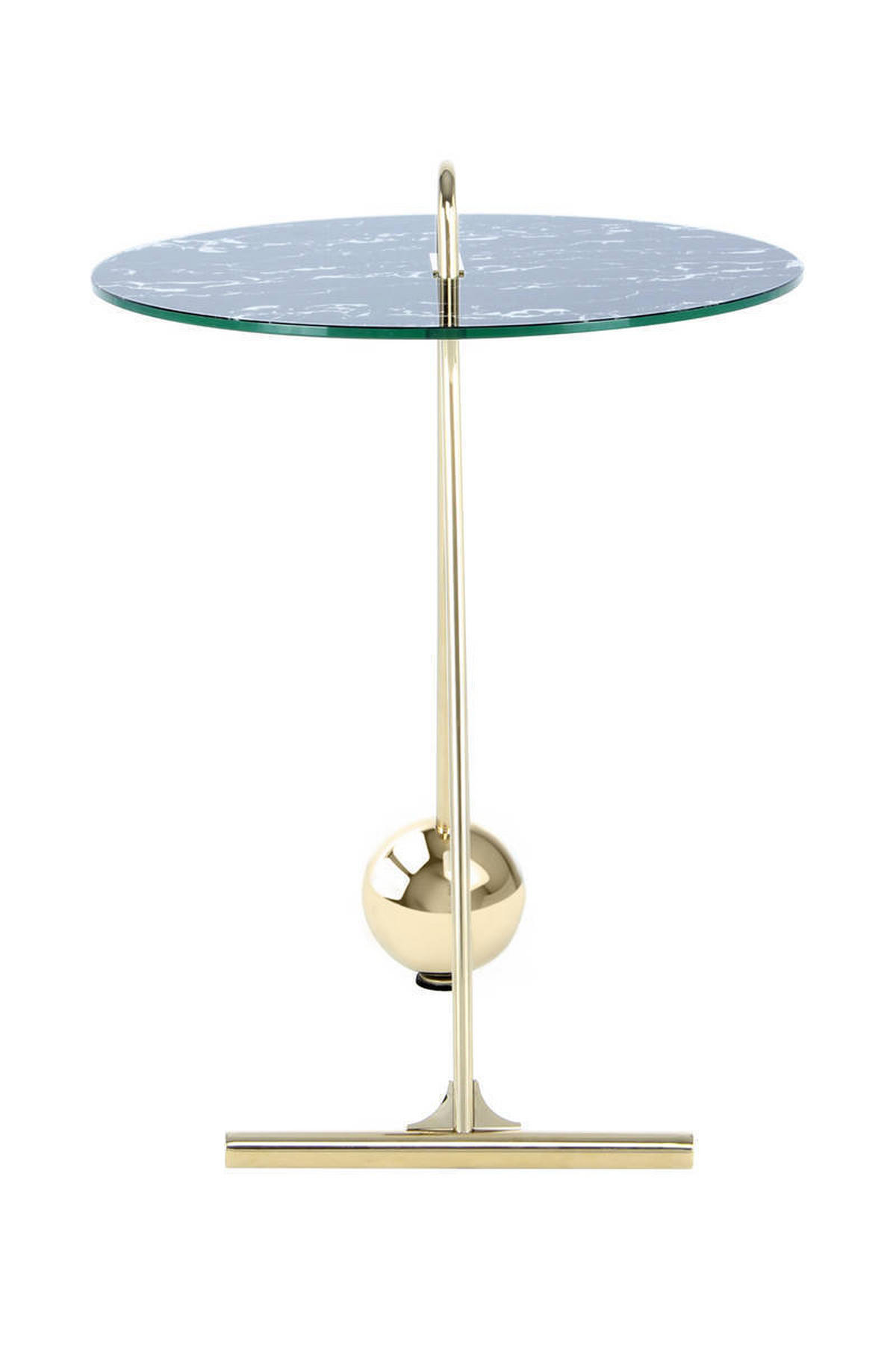 BEISTELLTISCH Schwarz, Goldfarben rund  - Goldfarben/Schwarz, Basics, Glas/Metall (46/60cm) - Kayoom