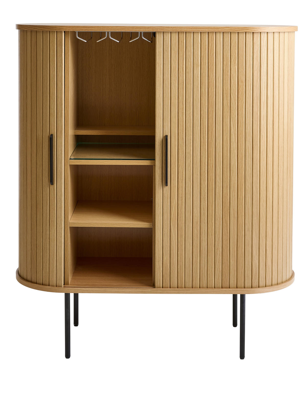 WEINSCHRANK Eichefarben  100/118/40 cm  - Eichefarben/Schwarz, Trend, Holz/Holzwerkstoff (100/118/40cm) - home24