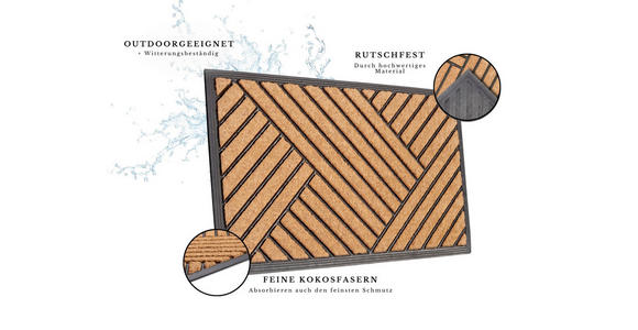 KOKOSMATTE 45/75 cm Mix Mats  - Hellbraun/Schwarz, Basics, Naturmaterialien/Kunststoff (45/75cm) - Esposa