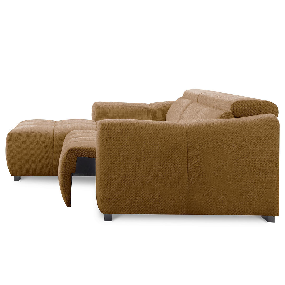 ECKSOFA  Webstoff Rostfarben  - Rostfarben/Schwarz, Design, Kunststoff/Textil (177/274cm) - Livetastic