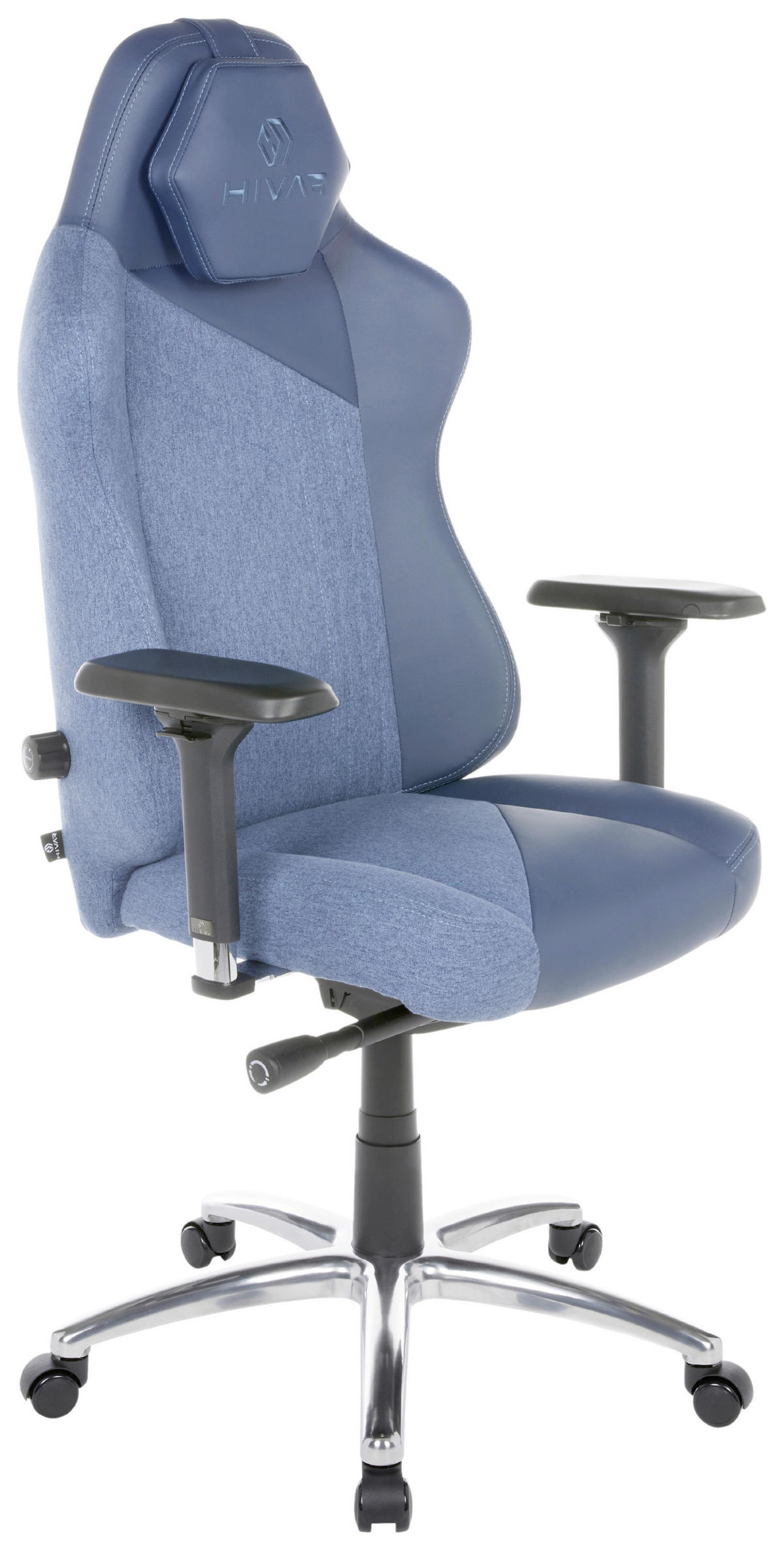 SKYLAR Ocean Silver Blau, Silberfarben, Dunkelblau, Blaugrau Metall, Textil   - Blau/Silberfarben, LIFESTYLE, Textil/Metall (79/142/77cm) - HIVAR