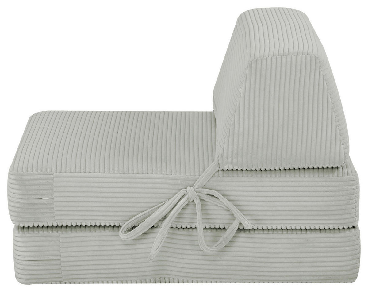 SCHLAFSESSEL Cord Hellgrau    - Hellgrau, Design, Textil/Metall (65/57/81cm) - Livetastic