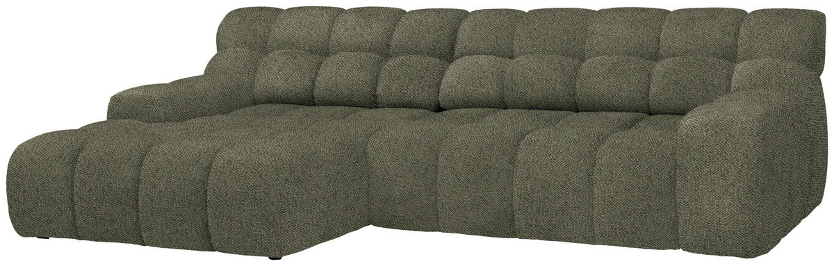 Ecksofa inkl. Funktion Olivgrün Webstoff  - Schwarz/Olivgrün, MODERN, Kunststoff/Textil (180/297cm) - Welnova