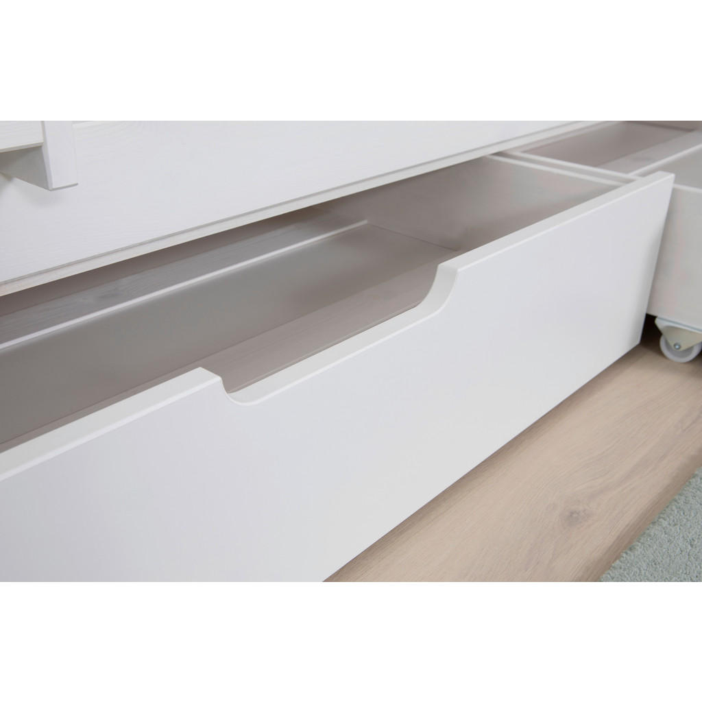 Thumbnail - Mid.you Etagenbett, Weiß, Holz, Kiefer, massiv, Höhe ca. 16-18 cm, 90x200 cm, für Rollrost geeignet, mit Schubkästen, Ki...