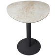 BARTISCH oval Schwarz, Taupe, Beige  - Taupe/Beige, Design, Glas/Keramik (90/90/105cm) - Novel