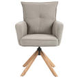 ARMLEHNSTUHL  Stoffauswahl, Sitzfläche 360° drehbar, automatische Rückholfunktion Cord  - Hellbraun/Buchefarben, Design, Holz/Textil (60/95/67cm) - Novel