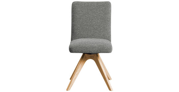 STUHL drehbar - Eichefarben/Grau, KONVENTIONELL, Holz/Textil (47/89/60cm) - Linea Natura
