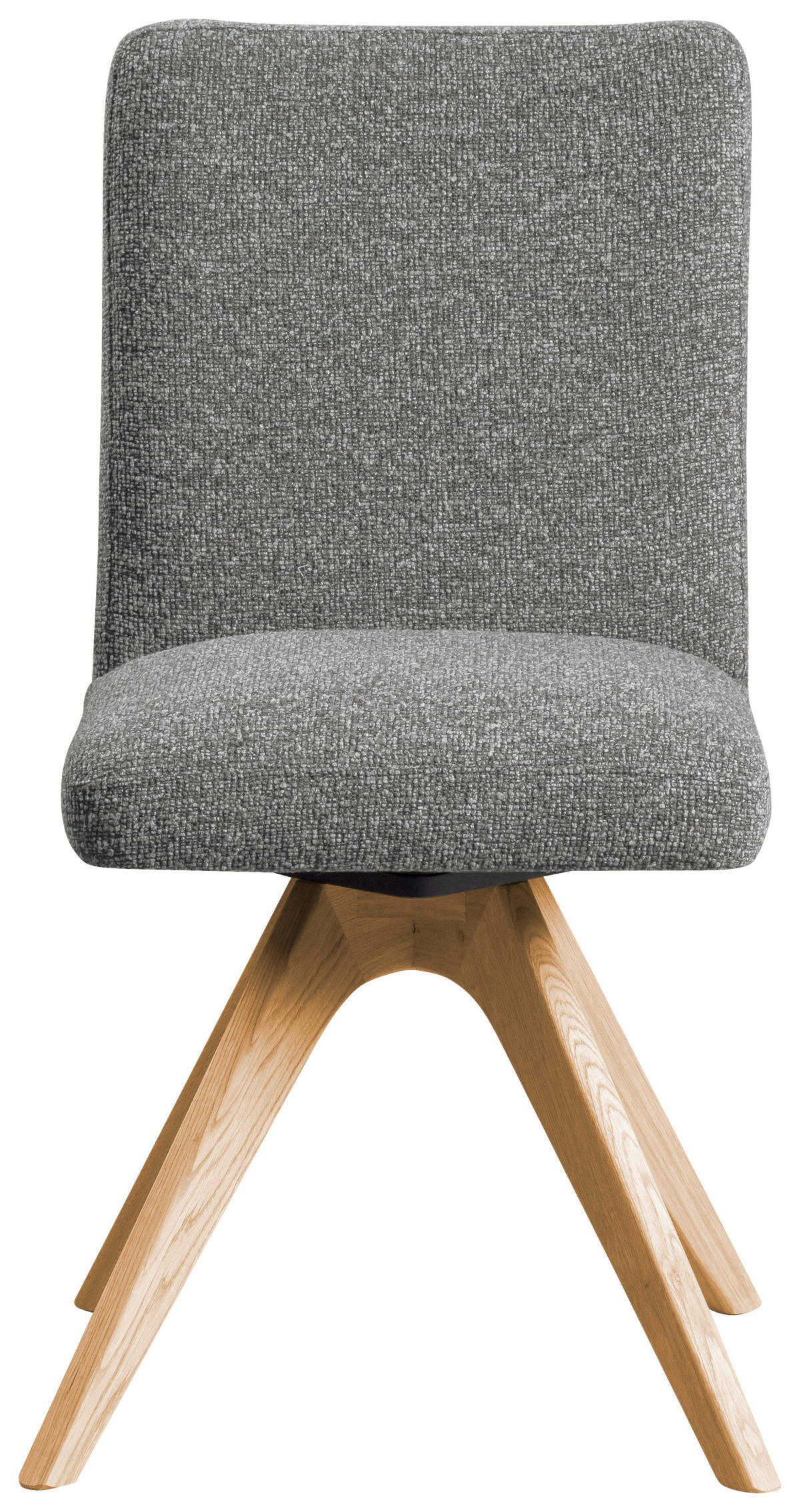 STUHL Webstoff Grau Eiche vollmassiv  - Eichefarben/Grau, KONVENTIONELL, Holz/Textil (47/89/60cm) - Linea Natura