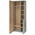 GARDEROBENSCHRANK Bari in 78/202/38 cm - Salbeigrün/Silberfarben, Design, Glas/Holzwerkstoff (78/202/38cm) - Xora
