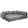 ECKSOFA inkl. Hocker Ariella in Mikrofaser Dunkelgrau  161/231 cm  - Dunkelgrau/Naturfarben, Design, Holz/Textil (161/231cm) - Livetastic