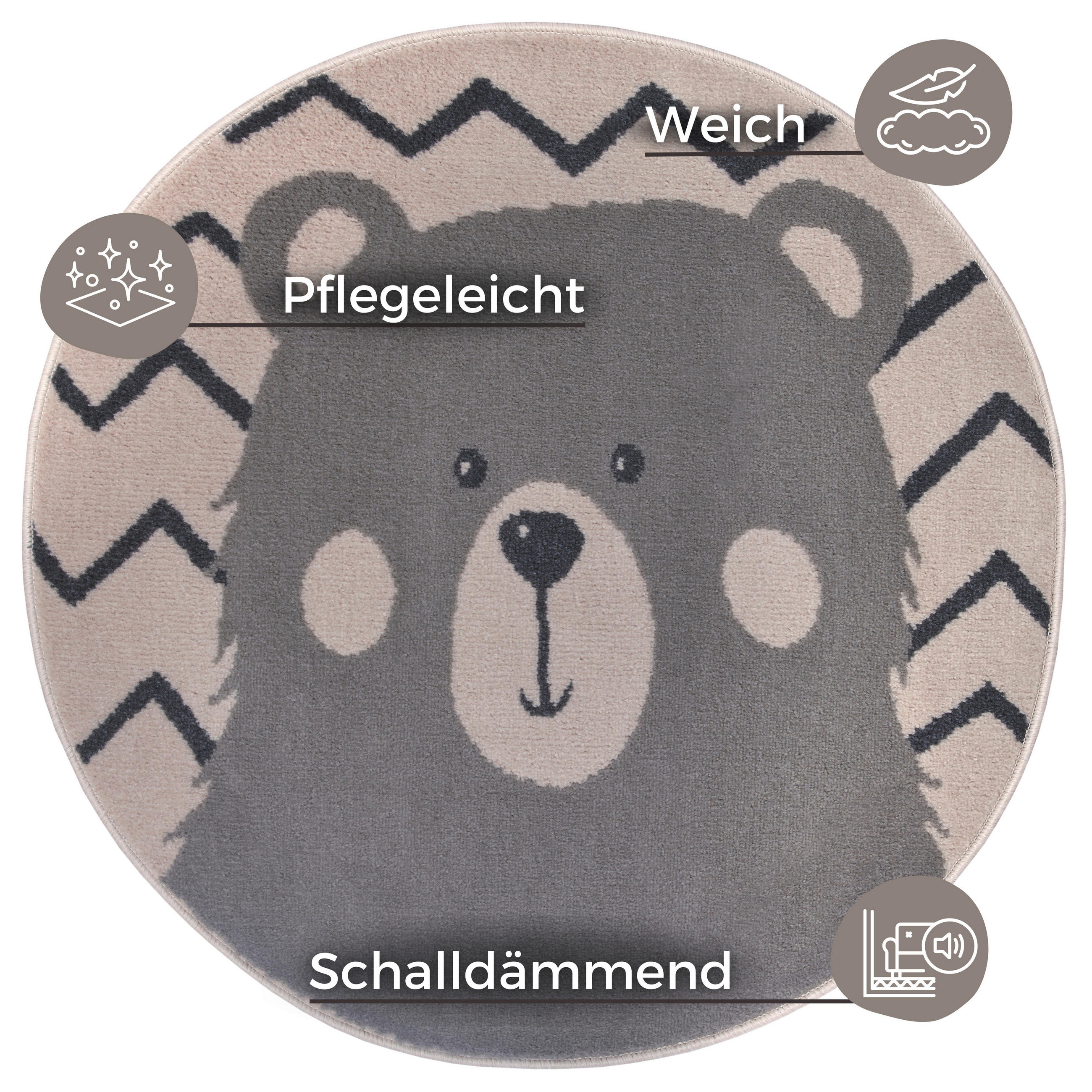 KINDERTEPPICH 100 cm Adventures  - Creme/Grau, Design, Kunststoff/Textil (100cm) - Ben'n'jen